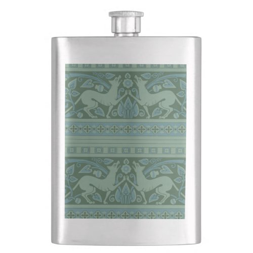 Art Deco Nouveau Dog Nature Botanical Antique Flask