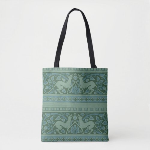 Art Deco Nouveau Dog Nature Botanical Antique Tote Bag