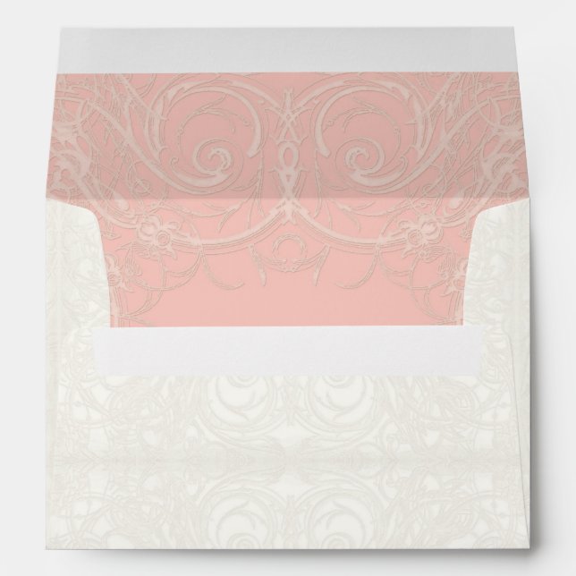 Art Deco Nouveau Gatsby Style Gold n Lace Look Envelope (Back (Bottom))