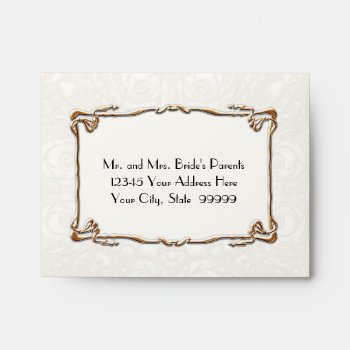 Art Deco Nouveau Gatsby Style Gold N Lace Look Envelope by ModernStylePaperie at Zazzle
