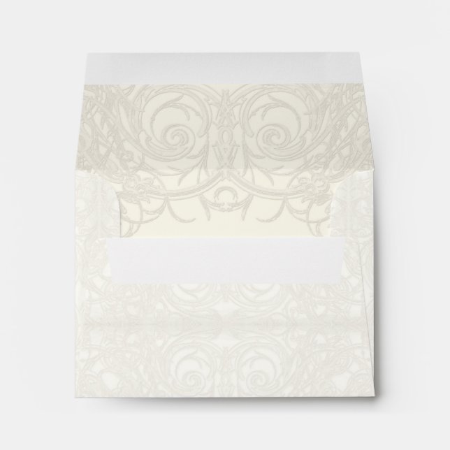 Art Deco Nouveau Gatsby Style Gold n Lace Look Envelope (Back (Bottom))