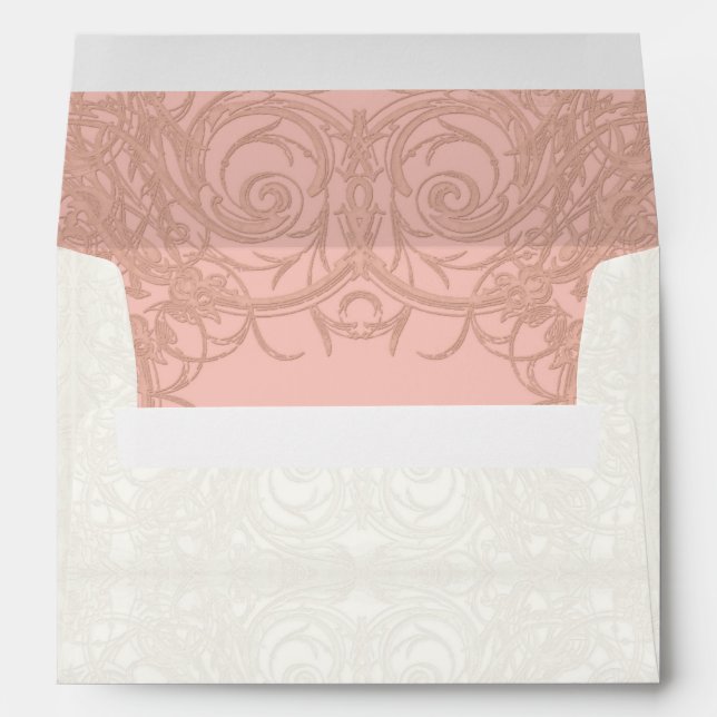 Art Deco Nouveau Gatsby Style Gold n Lace Look Envelope (Back (Bottom))