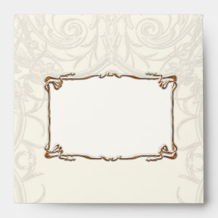Art Deco Nouveau Gatsby Style Gold n Lace Look Envelope