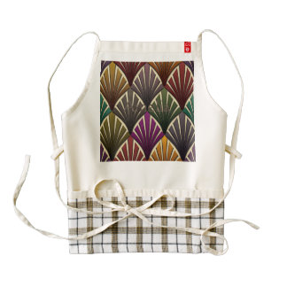 art deco,nouveau,hunter green,navy blue,yellow,vin zazzle HEART apron