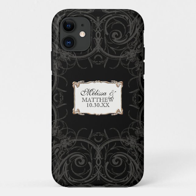 Art Deco Nouveau Lace n Gold Look Personalized Case-Mate iPhone Case (Back)
