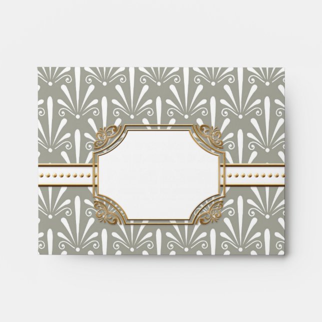 Art Deco Nouveau Modern Fan Shell Pattern Envelope (Front)