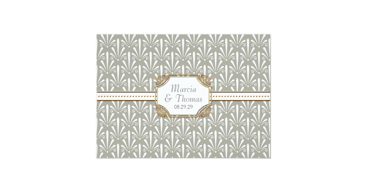 Art Deco Nouveau Modern Fan Shell Pattern Invitation Zazzle Com