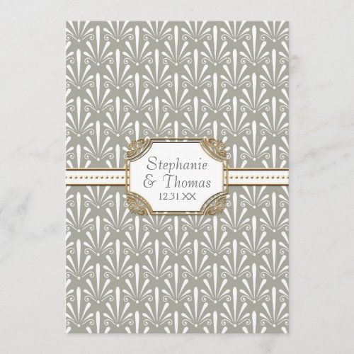 Art Deco Nouveau Modern Fan Shell Pattern Menu