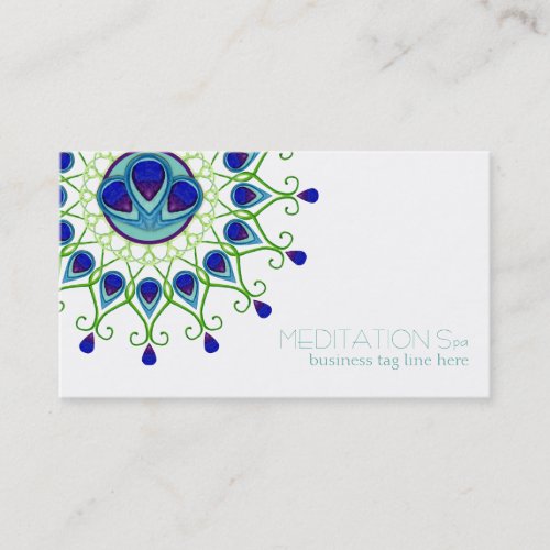 Art Deco Nouveau Peacock Feather Modern Business Business Card