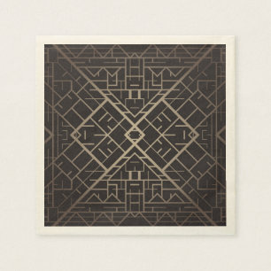 Art deco,nouveau,silver,black,elegant,chic,pattern paper napkins