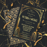 Art Deco Nouveau Speak Easy Party Gold & Black