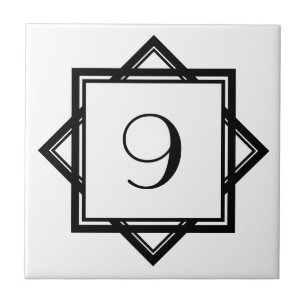 Art Deco Number Ceramic Tile