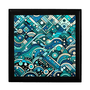 “Art Deco Ocean Waves” Keepsake Jewelry Gift Box