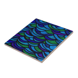 Art Deco Ocean Waves Tile