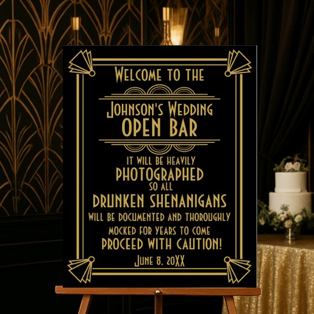 ART Deco Open bar sign for 1920's Gatsby Party (Creator Uploaded)