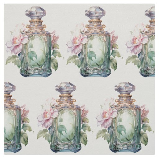 Art Deco Opulence perfume bottle Green Fabric