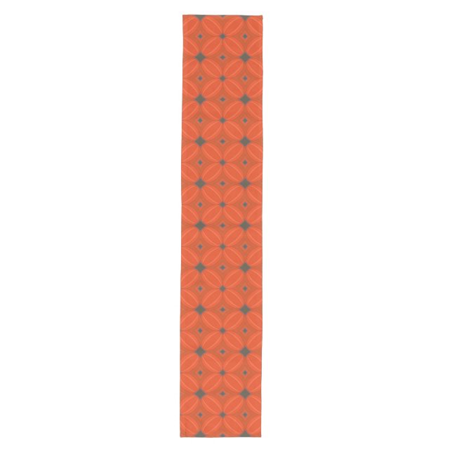 Art Deco Orange and Gray Table Runner (Front)