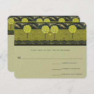 Art Deco Orchard Vintage Bird Wedding Invites