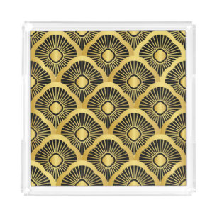 Art Deco Ornament: Seamless Vintage Pattern Acrylic Tray