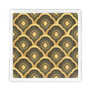 Art Deco Ornament: Seamless Vintage Pattern Acrylic Tray