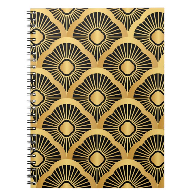 Art Deco Ornament: Seamless Vintage Pattern Notebook (Front)