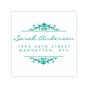 Art Deco Ornament & Stylish Script Return Address Self-inking Stamp