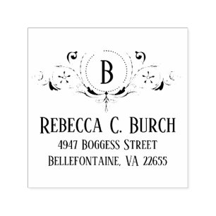 Art Deco Ornate Decorative Swirls Return Address Self-inking Stamp