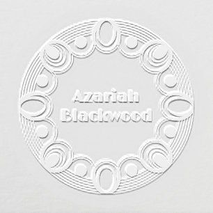 Art Deco Oval Geometric Name Embosser