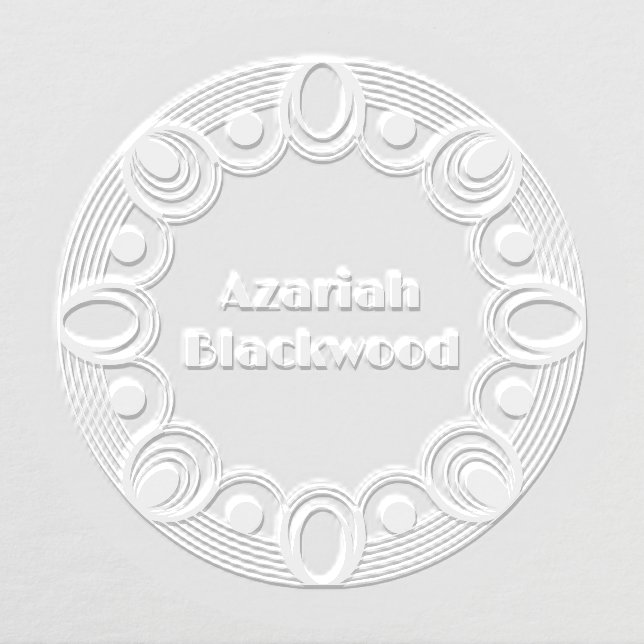Art Deco Oval Geometric Name Embosser (Design)