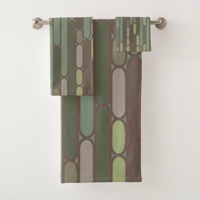Art Deco Ovals Bath Towel Set (Insitu)