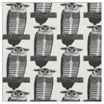 Art deco Owl Bird ink vintage Illustration Fabric