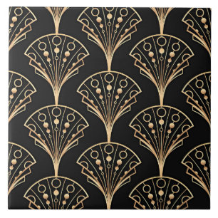 Art Deco Palmette Pattern, Ceramic Tile