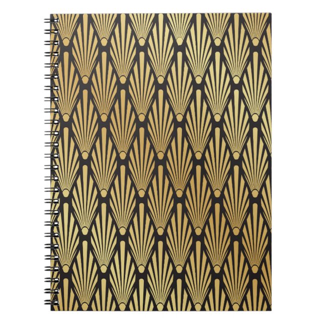 Art Deco Palms: Black Gold. Notebook (Front)