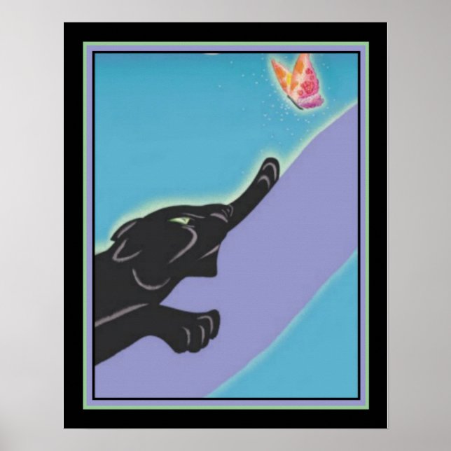 Art Deco "Panther & Butterfly" 16 x 20 Print (Front)