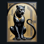 Art Deco Panther Poster. Poster<br><div class="desc">This is a strong image of an Art Deco Panther. It makes a statement, that to me says "Don't mess with me." ;-) Seriously though, I feel that this poster has come out very well. I absolutely love it. Very art deco in black and gold. In a frame this would...</div>