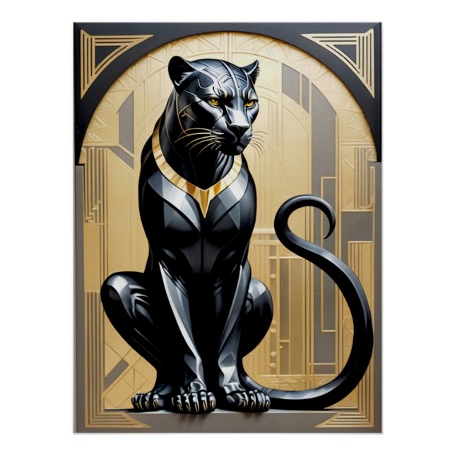 Art Deco Panther Poster. Poster (Front)