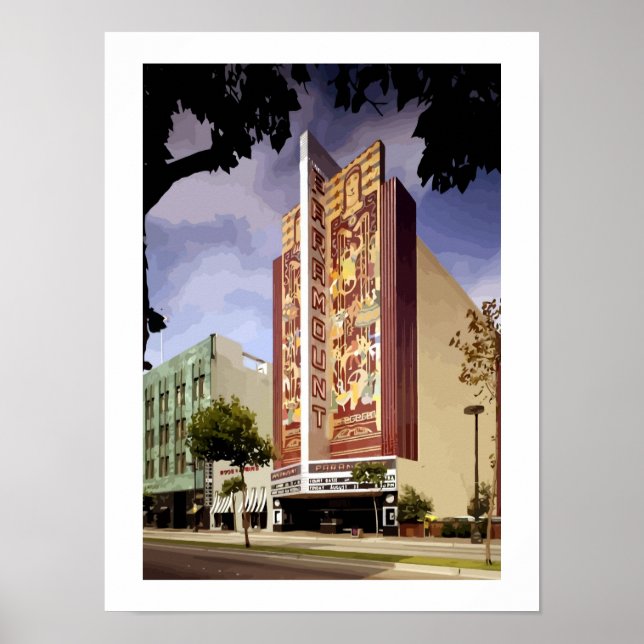 Art Deco Paramount theater Oakland painting Poster (Front)