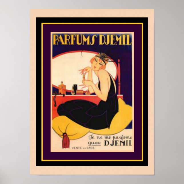 Art Deco Parfums Djemil 12 x 16 Poster (Front)