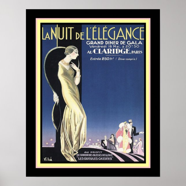 Art Deco Paris Gala "Night of Elegance"  16x20 Poster (Front)