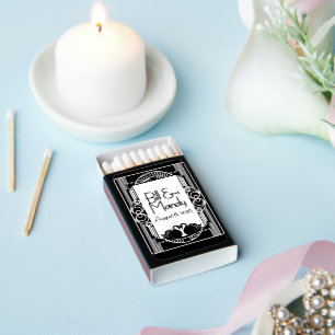 Art Deco Parisian Black and White Swans Matchboxes