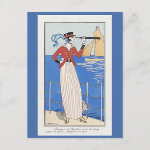 Art Deco Parisian Dress Postcard