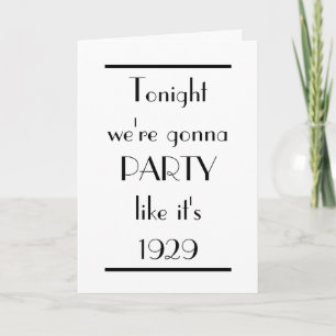 Art Deco Party Like 1929 Birthday Card