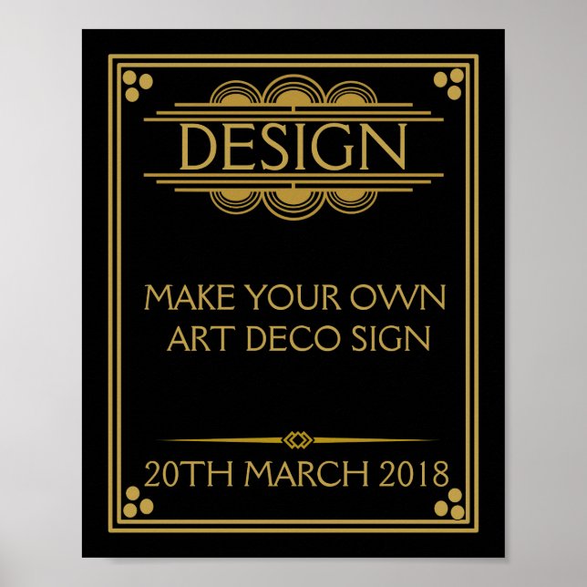 Art Deco Party WEDDING CREATE your own SIGN (Front)