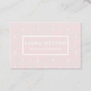 Art Deco Pastel Pink Modern Elegant Business Card