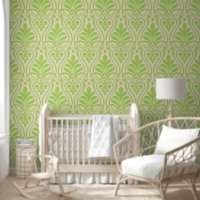 Art Deco Pattern 01 - Bright Green on Off-White