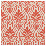 Art Deco Pattern 01 - Dali&#39;s Red on Off-White Fabric