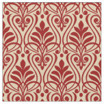Art Deco Pattern 01 - Dark Red on Off-White Fabric