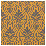 Art Deco Pattern 01 - Deco Black on Vivid Gamboge Fabric