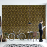 Art Deco Pattern 01 - Deco Gold on Deco Black Wallpaper<br><div class="desc">Art Deco Pattern 01 - Deco Gold on Deco Black</div>