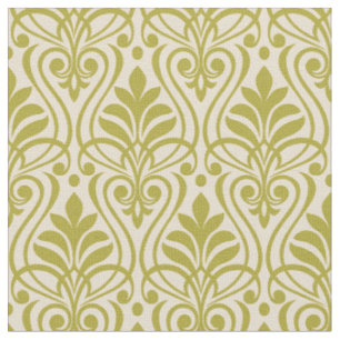 Art Deco Pattern 01 - Deco Gold on Off-White Fabric